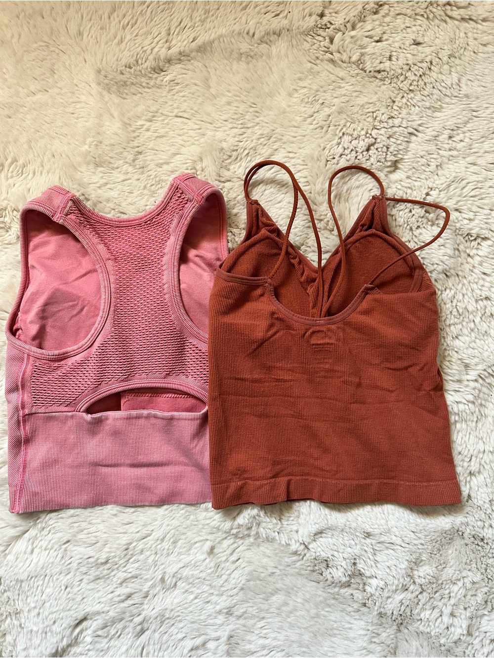 Target Pink Ribbed Crop Tank & Rust Spaghetti Strap Cami - Women Tops - Picture 2 of 8